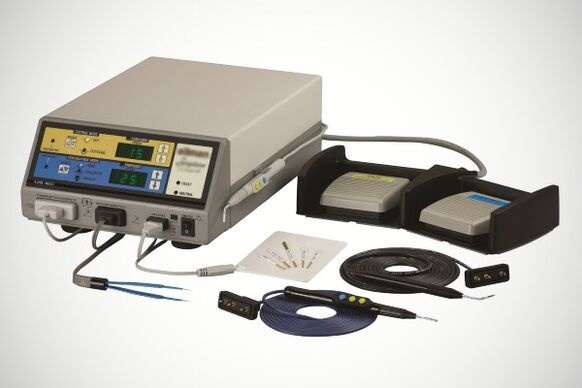 Radio wave device for removing papillomas